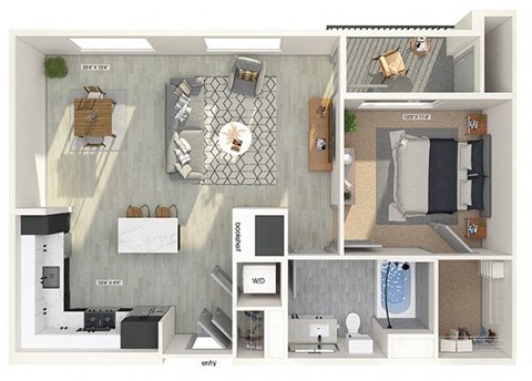 A5 Floorplan Image at Chroma Apartments in Canoga Park CA